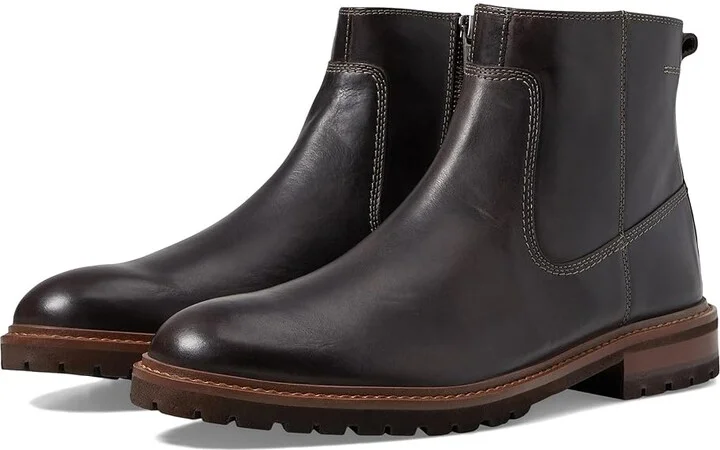 Johnston & Murphy Barrett Zip Boots Men's Boots Charcoal Full Grain : 13 M (D), Leather