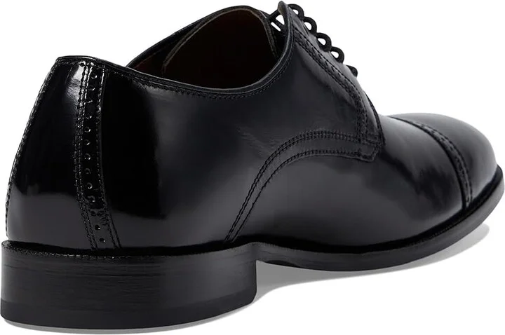 Johnston & Murphy Bradford Dress Cap Toe Oxford Men's Lace Up Cap Toe Shoes Black Brush-Off : 8.5 3E, Leather - Image 5