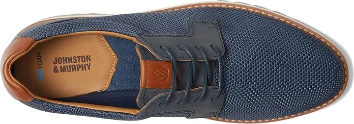 Johnston & Murphy Braydon Knit Plain Toe Men's Shoes Navy Knit : 11.5 M (D), Leather - Image 2