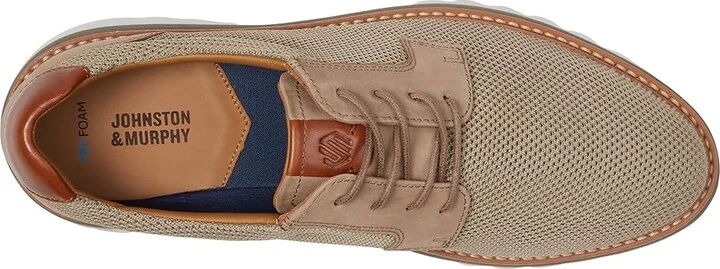 Johnston & Murphy Braydon Knit Plain Toe Men's Shoes Taupe Knit : 10 M (D), Leather - Image 2