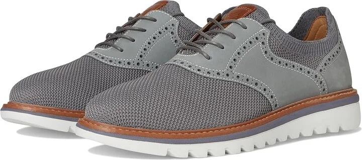 Johnston & Murphy Braydon Knit Saddle Men's Lace-up Boots Gray Knit/Nubuck : 10.5 M (D), Leather