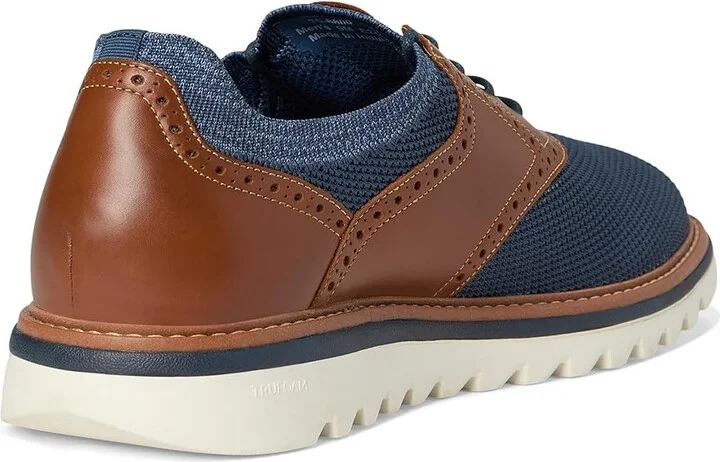 Johnston & Murphy Braydon Knit Saddle Men's Lace-up Boots Navy Knit/Tan Full Grain : 8.5 M (D), Leather - Image 4