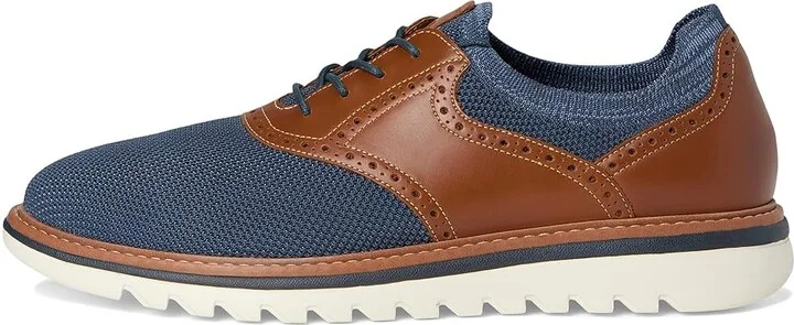 Johnston & Murphy Braydon Knit Saddle Men's Lace-up Boots Navy Knit/Tan Full Grain : 8.5 M (D), Leather - Image 6