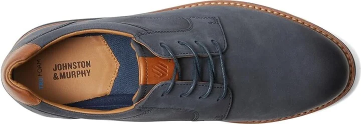 Johnston & Murphy Braydon Plain Toe Men's Lace-up Boots Navy Oiled Nubuck : 10.5 M (D), Leather - Image 2