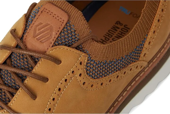 Johnston & Murphy Braydon Saddle Men's Lace-up Boots Tan Knit/Tan Full Grain : 9.5 M (D), Leather - Image 7