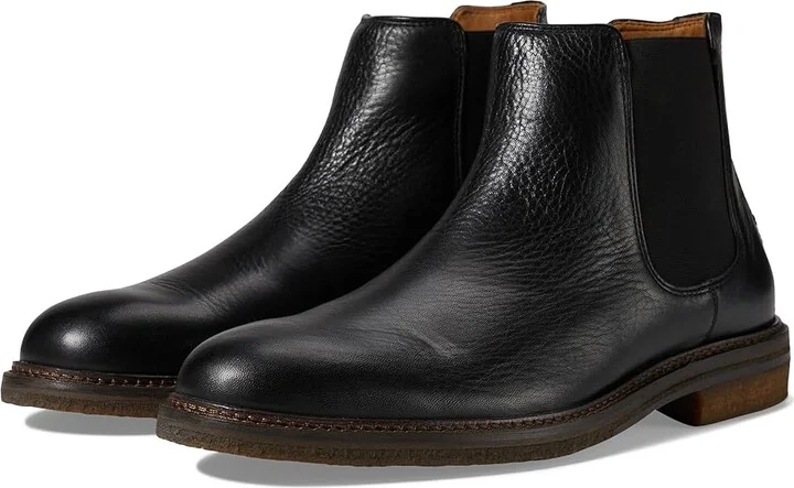Johnston & Murphy Calder Chelsea Boots Men's Boots Black Tumbled Full Grain : 11 M (D), Leather