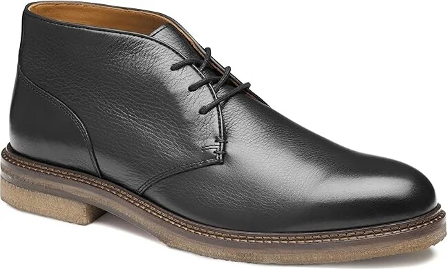 Johnston & Murphy Calder Chukka Men's Boots Black Tumbled Full Grain : 12 W (EE), Leather