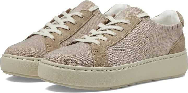 Johnston & Murphy Cammie Knit Lace-Up Women's Shoes Taupe : 6.5 M, Leather