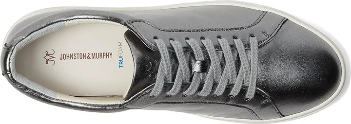 Johnston & Murphy Cammie Lace-Up Women's Shoes Pewter Italian Metallic Glove Leather : 6 M, Leather/Nubuck - Image 2