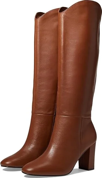 Johnston & Murphy Charlotte Knee High Women's Boots High Heels Cognac : 6 M, Leather