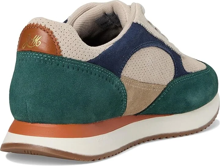Johnston & Murphy Chase Perfed T-Toe Men's Shoes Green/Beige/Navy Suede : 9 M (D) - Image 4