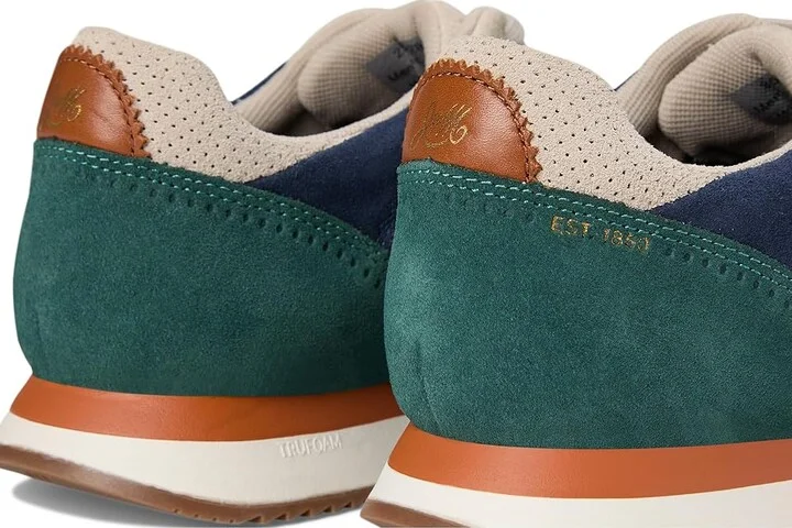 Johnston & Murphy Chase Perfed T-Toe Men's Shoes Green/Beige/Navy Suede : 9 M (D) - Image 7