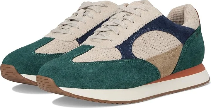 Johnston & Murphy Chase Perfed T-Toe Men's Shoes Green/Beige/Navy Suede : 9 M (D)