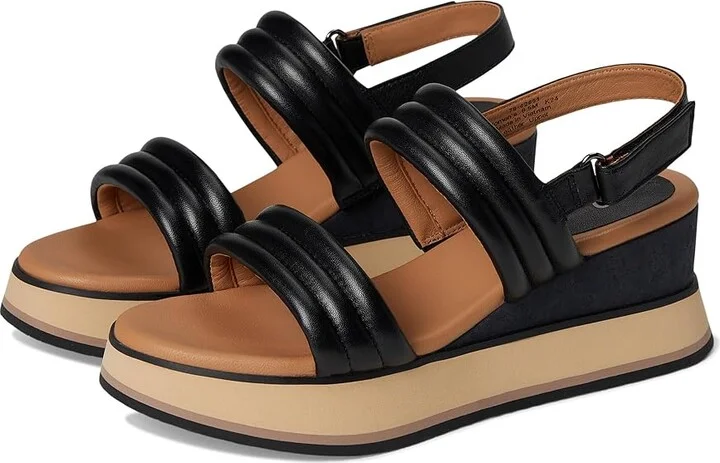 Johnston & Murphy Colleen Double-Band Sandal Women's Sandals Black Glove Leather : 7.5 M