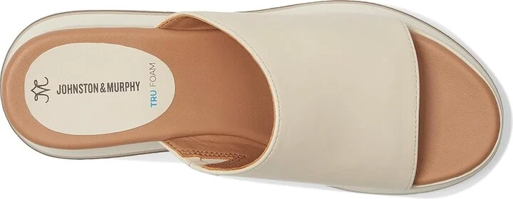 Johnston & Murphy Colleen Slide Women's Sandals Bone Nappa Leather : 7 M, Leather/Rubber - Image 2