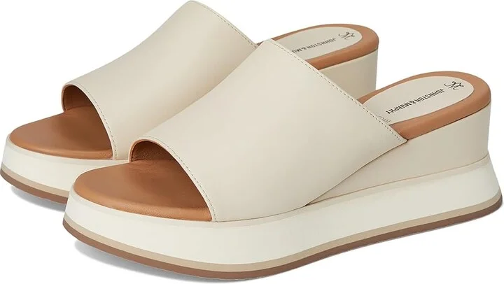 Johnston & Murphy Colleen Slide Women's Sandals Bone Nappa Leather : 7 M, Leather/Rubber