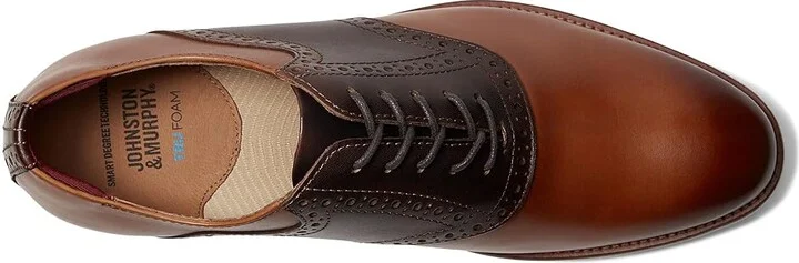 Johnston & Murphy Conard 2.0 Saddle Men's Lace Up Wing Tip Shoes Tan/Mahogany Full Grain : 10 M (D), Leather - Image 2