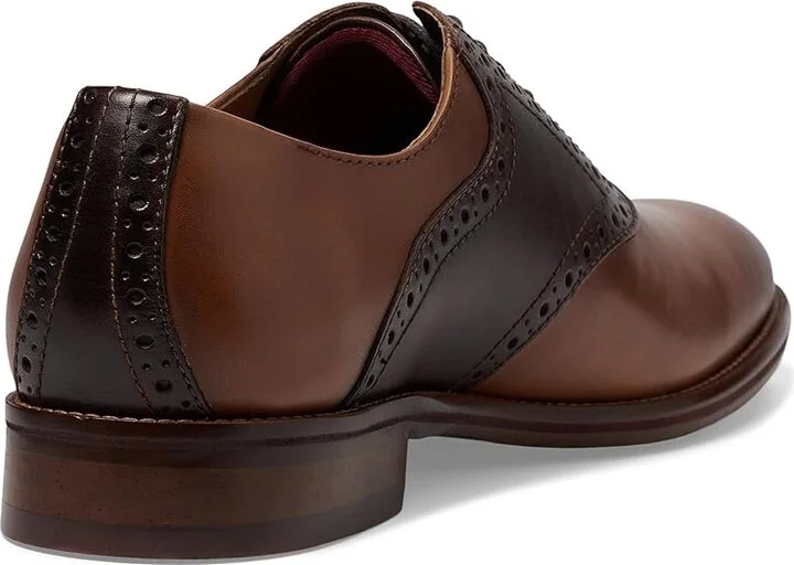 Johnston & Murphy Conard 2.0 Saddle Men's Lace Up Wing Tip Shoes Tan/Mahogany Full Grain : 10 M (D), Leather - Image 4