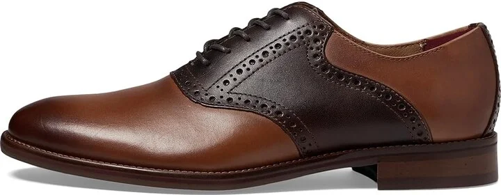Johnston & Murphy Conard 2.0 Saddle Men's Lace Up Wing Tip Shoes Tan/Mahogany Full Grain : 10 M (D), Leather - Image 6