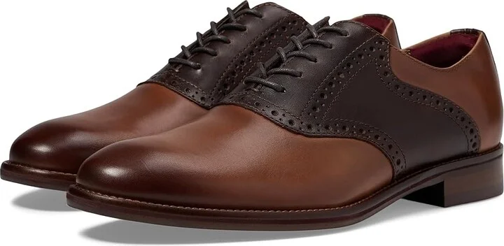 Johnston & Murphy Conard 2.0 Saddle Men's Lace Up Wing Tip Shoes Tan/Mahogany Full Grain : 10 M (D), Leather