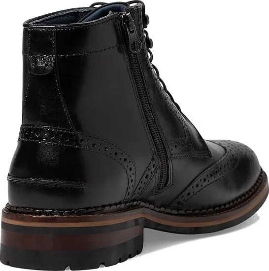 Johnston & Murphy Connelly Wing Tip Boot Men's Boots Black Full Grain : 11.5 M (D), Leather - Image 4