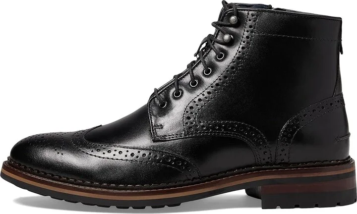 Johnston & Murphy Connelly Wing Tip Boot Men's Boots Black Full Grain : 11.5 M (D), Leather - Image 5