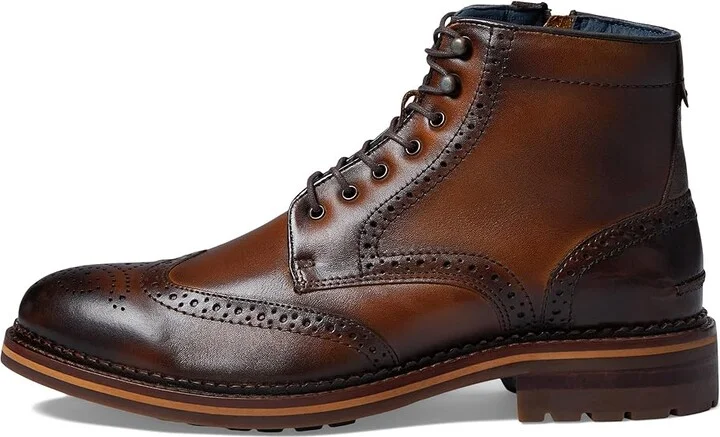 Johnston & Murphy Connelly Wing Tip Boot Men's Boots Tan Full Grain : 12 M (D), Leather - Image 6