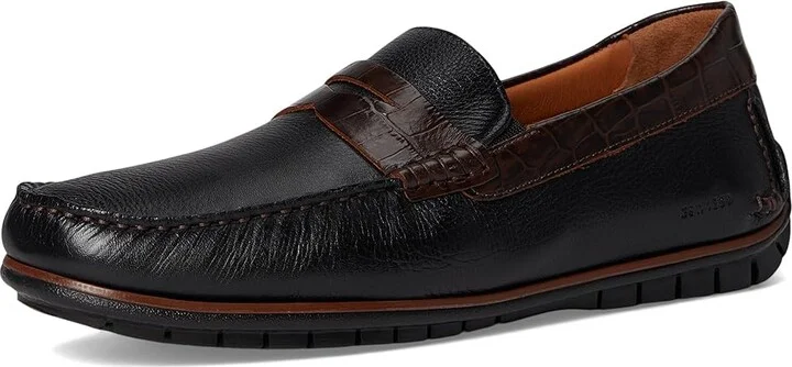 Johnston & Murphy Cort 2.0 Penny Men's Lace-up Boots Black Full Grain/Dark Brown Croc Embossed Full Grain : 11.5 M (D), Leather - Image 5
