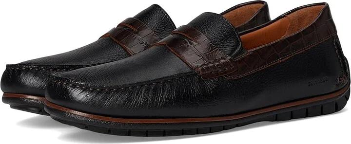 Black Full Grain,dark Brown Croc Emboss