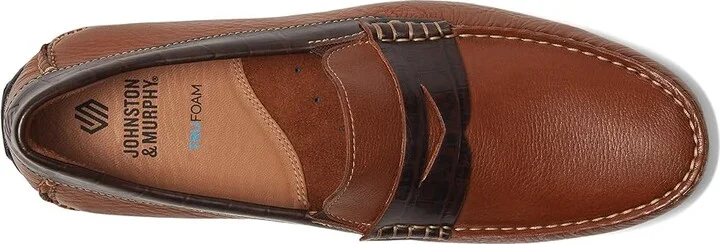 Johnston & Murphy Cort 2.0 Penny Men's Lace-up Boots Tan Full Grain/Dark Brown Croc Embossed Full Grain : 9 M (D), Leather - Image 2