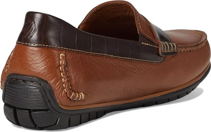 Johnston & Murphy Cort 2.0 Penny Men's Lace-up Boots Tan Full Grain/Dark Brown Croc Embossed Full Grain : 9 M (D), Leather - Image 4