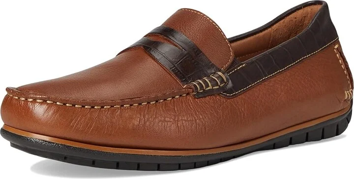 Johnston & Murphy Cort 2.0 Penny Men's Lace-up Boots Tan Full Grain/Dark Brown Croc Embossed Full Grain : 9 M (D), Leather - Image 5