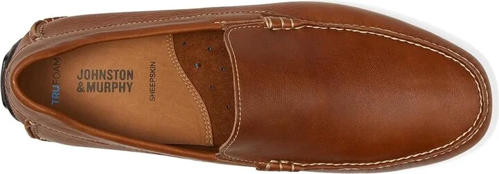 Johnston & Murphy Cort Moc Venetian Men's Shoes Tan Full Grain : 9 M (D), Leather - Image 2