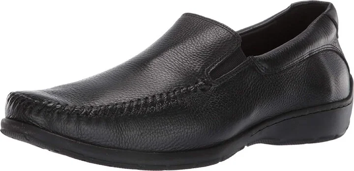 Johnston & Murphy Crawford Venetian Men's Slip on Shoes Black Tumbled Full Grain : 9 M (D), Leather - Image 2