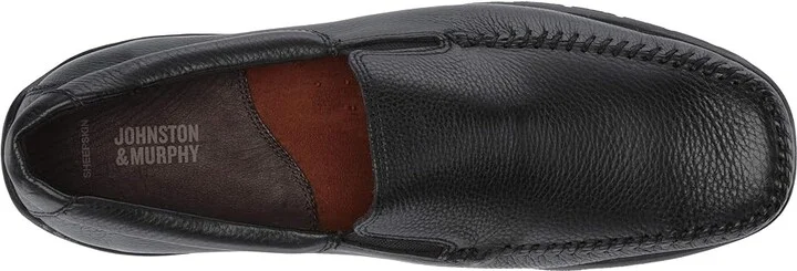 Johnston & Murphy Crawford Venetian Men's Slip on Shoes Black Tumbled Full Grain : 9 M (D), Leather - Image 3