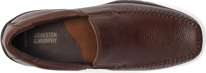 Johnston & Murphy Crawford Venetian Men's Slip on Shoes Mahogany Tumbled Full Grain : 8 M (D), Leather - Image 3