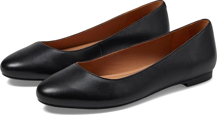 Johnston & Murphy Delanie Ballet Women's Shoes Black : 9 M, Leather/Rubber