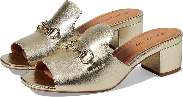 Johnston & Murphy Edith Bit Slide Women's Slippers Gold Metallic : 8 M, Leather