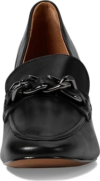 Johnston & Murphy Eleanor Chain Loafer High Women's Heels Black : 9 M, Leather - Image 2