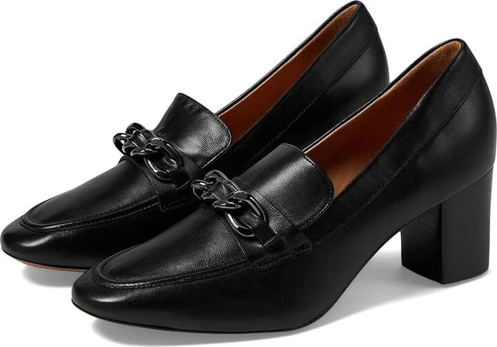 Johnston & Murphy Eleanor Chain Loafer High Women's Heels Black : 9 M, Leather