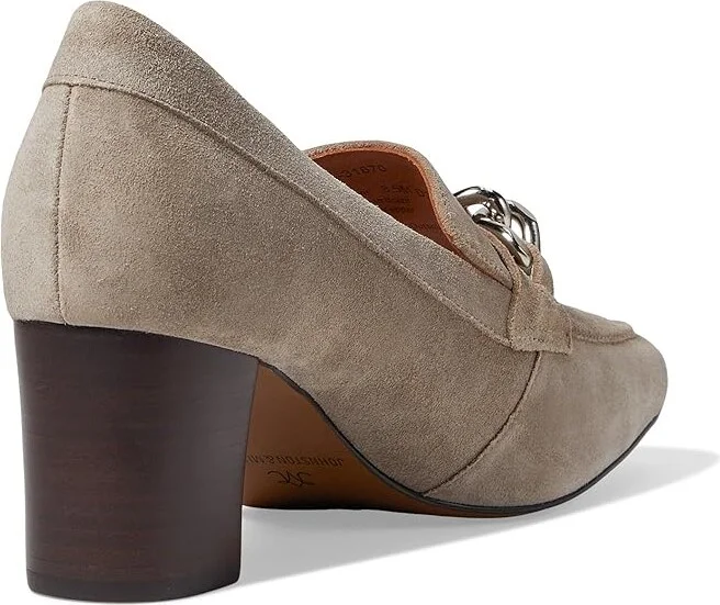 Johnston & Murphy Eleanor Chain Loafer High Women's Heels Taupe : 8 M, Leather - Image 4