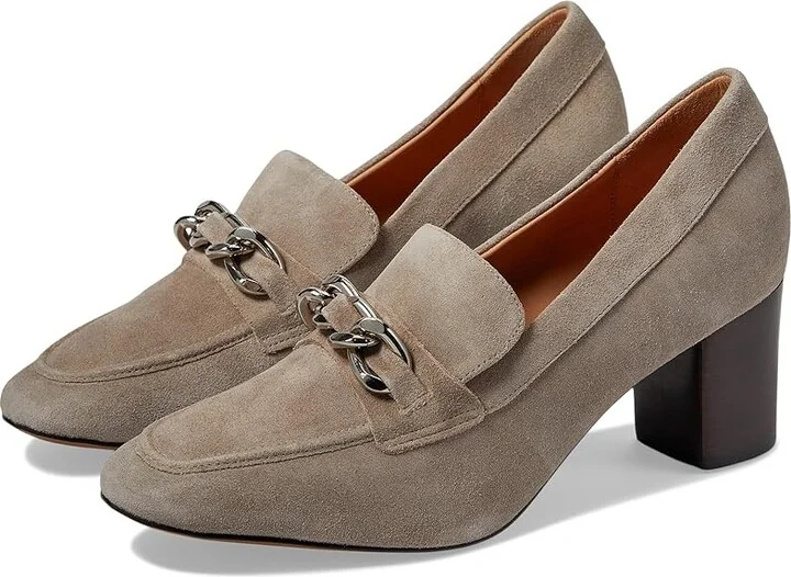 Johnston & Murphy Eleanor Chain Loafer High Women's Heels Taupe : 8 M, Leather