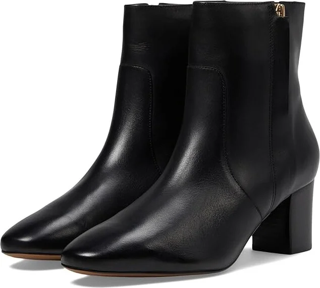 Johnston & Murphy Eleanor Side-Zip Bootie High Women's Heels Black : 10 M, Leather/Rubber
