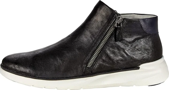 Johnston & Murphy Emery Zip Bootie Women's Shoes Black Washed Sheepskin : 6 M, Leather - Image 6