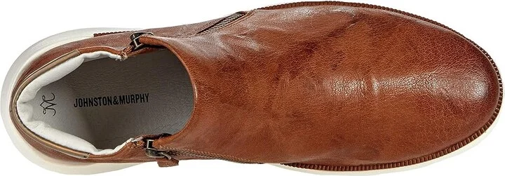 Johnston & Murphy Emery Zip Bootie Women's Shoes Cognac Washed Sheepskin : 6 M, Leather - Image 2