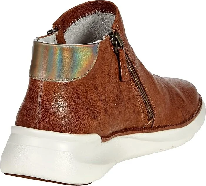 Johnston & Murphy Emery Zip Bootie Women's Shoes Cognac Washed Sheepskin : 6 M, Leather - Image 4