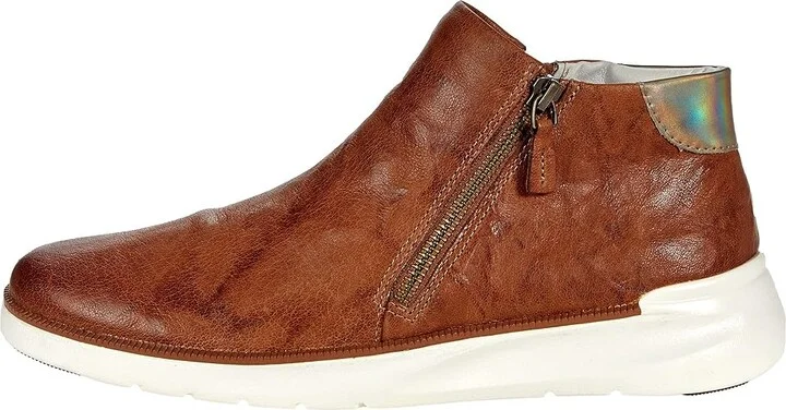 Johnston & Murphy Emery Zip Bootie Women's Shoes Cognac Washed Sheepskin : 6 M, Leather - Image 6