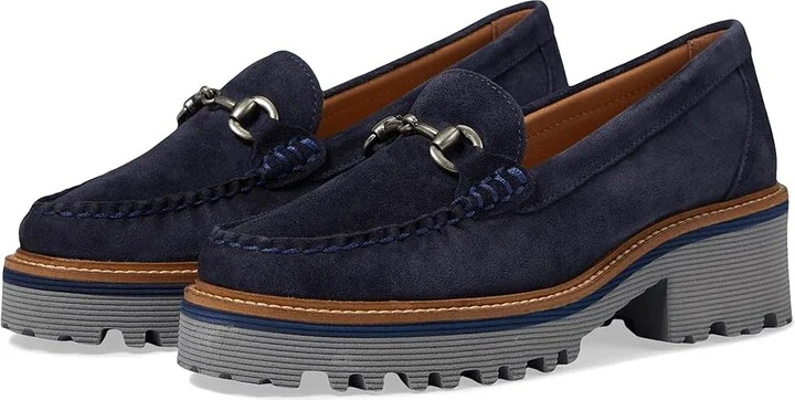 Johnston & Murphy Emmalynn Bit Loafer Women's Flat Shoes Navy : 11 M, Leather