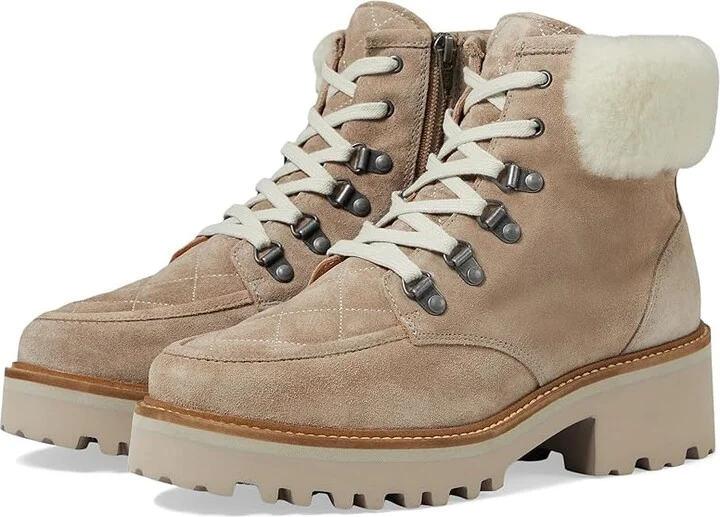 Johnston & Murphy Emmalynn Quilted Hiker High Women's Heels Shoes Taupe : 8 M, Leather/Suede