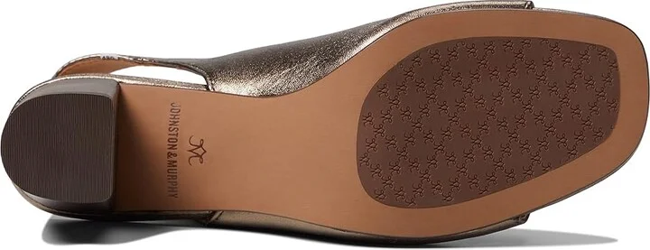 Johnston & Murphy Evelyn Open Toe Bootie Women's Shoes Bronze Metallic Sheepskin : 6 M, Synthetic - Image 3